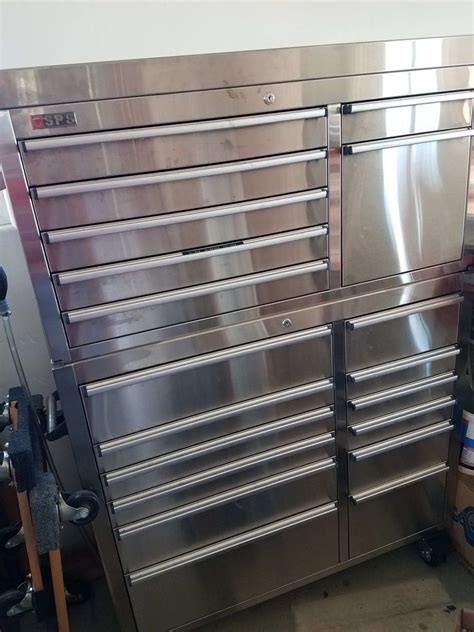 costco tall stainless steel tall rolling tool box|Costco tool cabinet roll around.